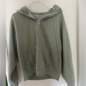 BRANDY MELVILLE 🕊️ regular fit zip up hoodie SAGE GREEN in color